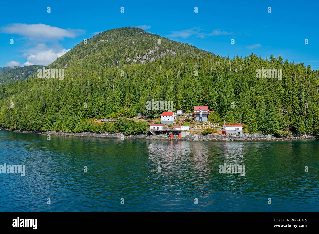 Paysage le long du passage intérieur croisière par l'île de Vancouver, Colombie-Britannique, Canada. Banque D'Images