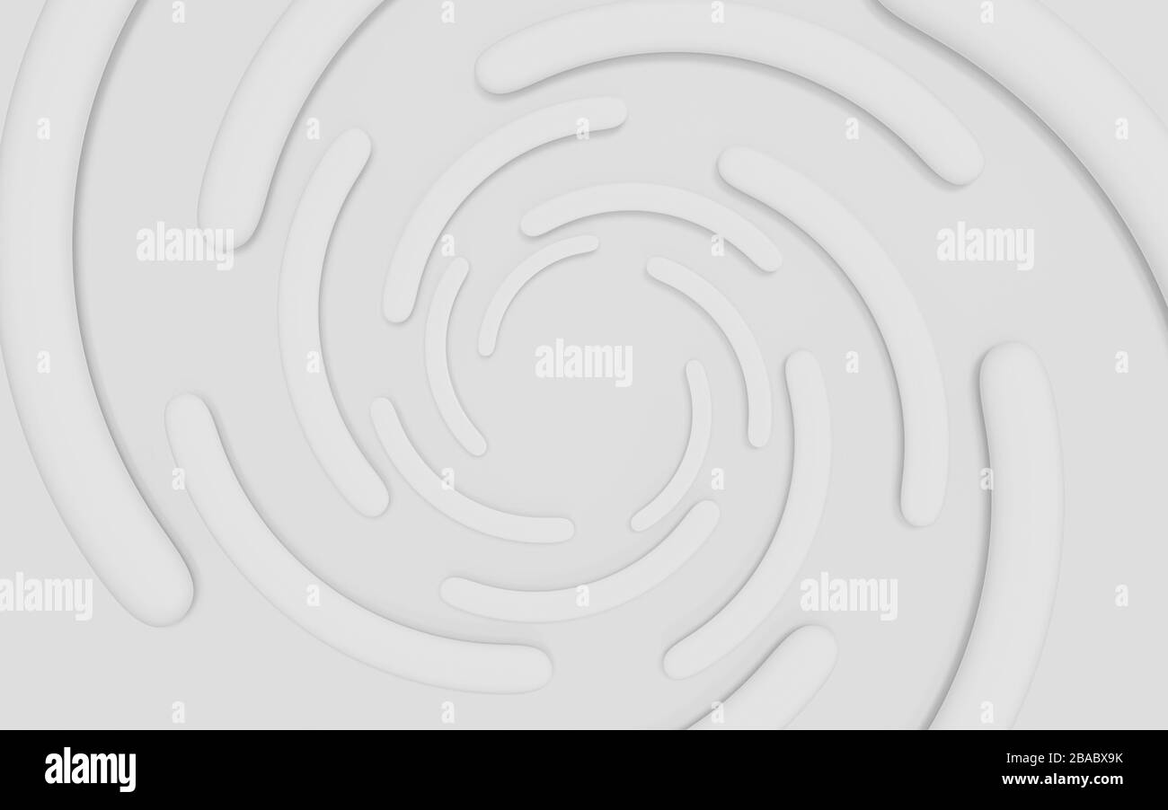Forme spirale en relief blanc, illustration de rendu numérique abstrait, modèle d'arrière-plan futuriste moderne Banque D'Images