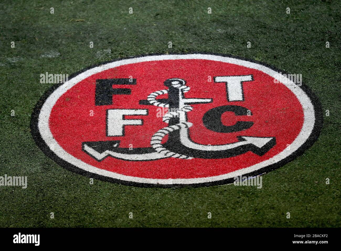 Vue générale du logo Fleetwood Town Banque D'Images