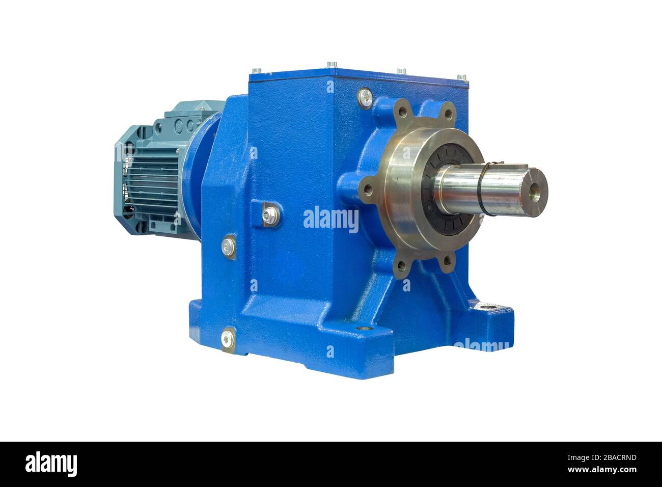 Grands moteurs industriels à utiliser dans une usine industrielle, isolés sur fond blanc Banque D'Images