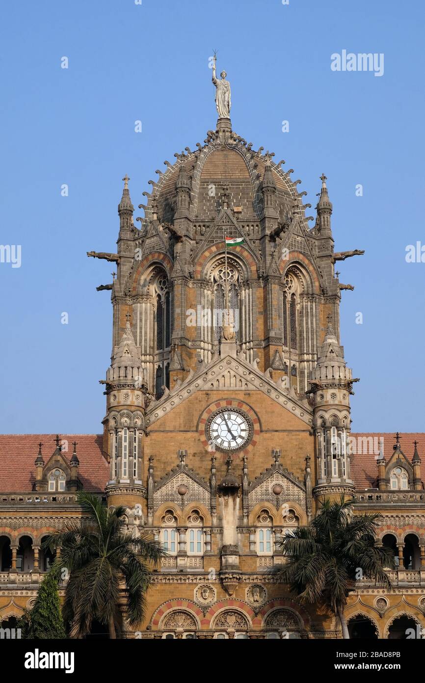 Gare de Victoria (terminal de Chatrapati Shivaji) à Mumbai, en Inde Banque D'Images