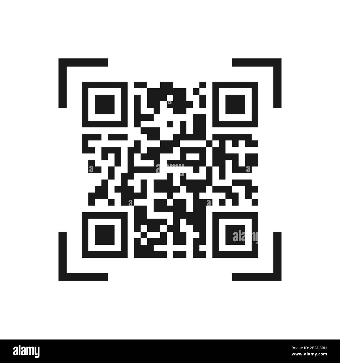 Icône de vecteur du code QR. Design plat simple pour un logo, un autocollant pour votre site ou application Illustration de Vecteur