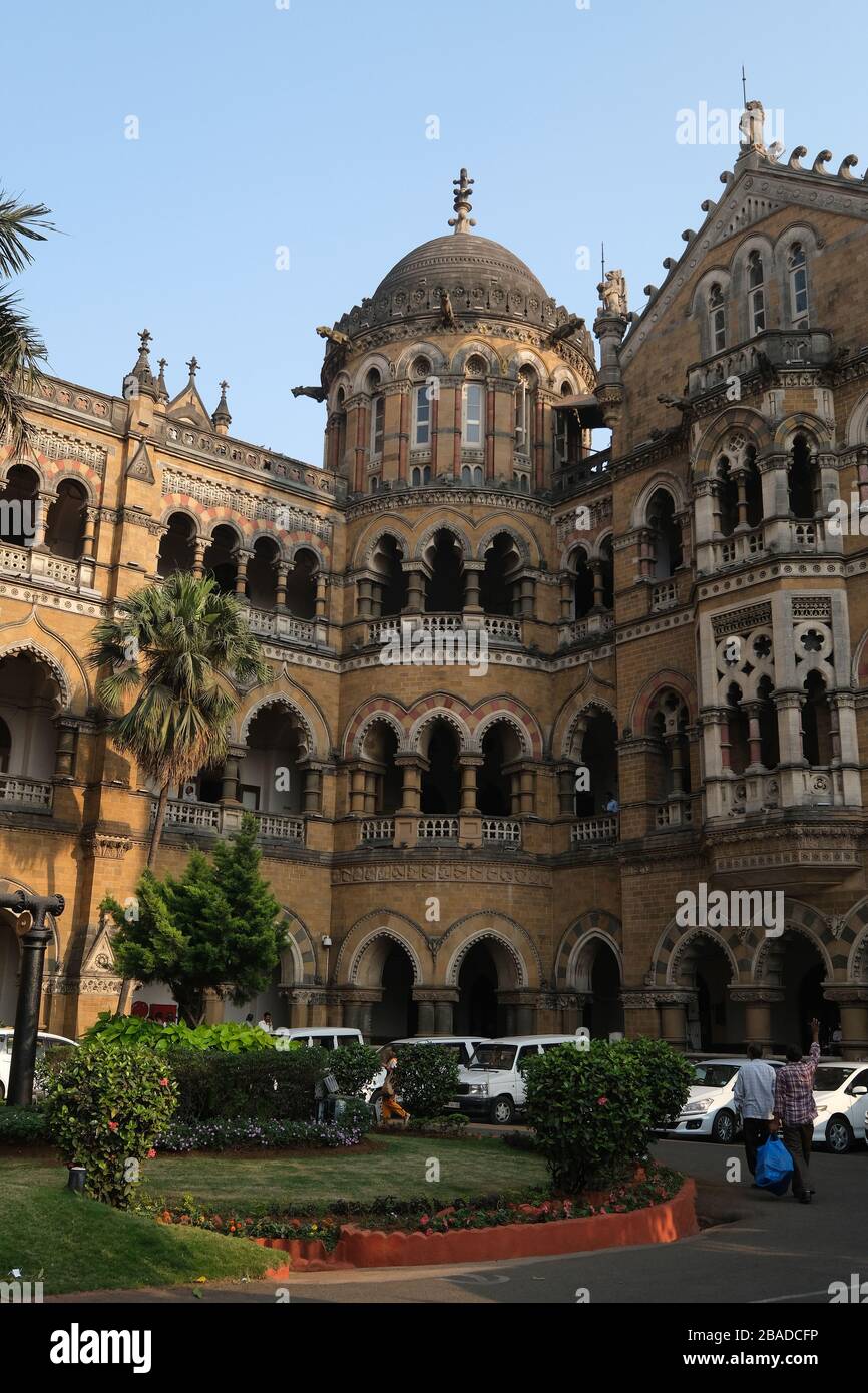 Gare de Victoria (terminal de Chatrapati Shivaji) à Mumbai, en Inde Banque D'Images