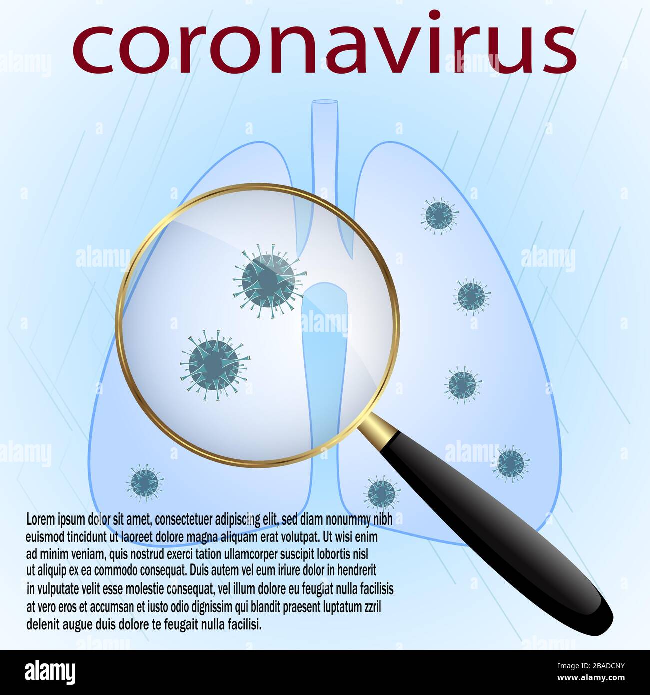 coronavirus. illustration vectorielle médicale sur fond bleu. Illustration de Vecteur