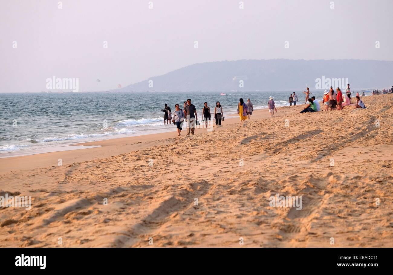 Plage de Candolim, Nord de Goa, Inde Banque D'Images