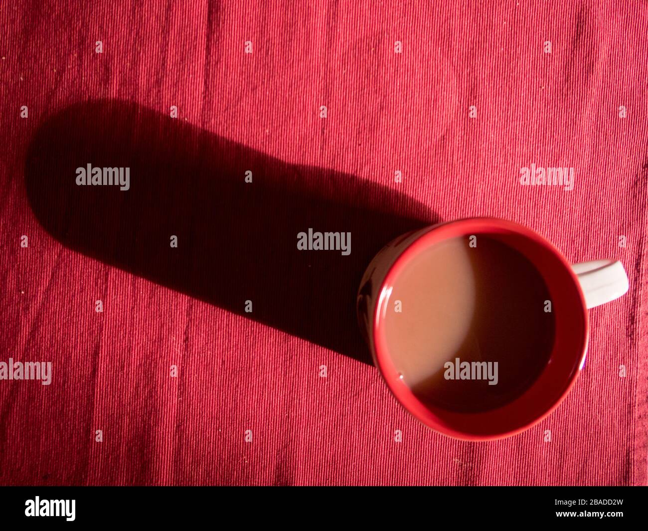 Vue du dessus d'une tasse de thé chaude Banque D'Images