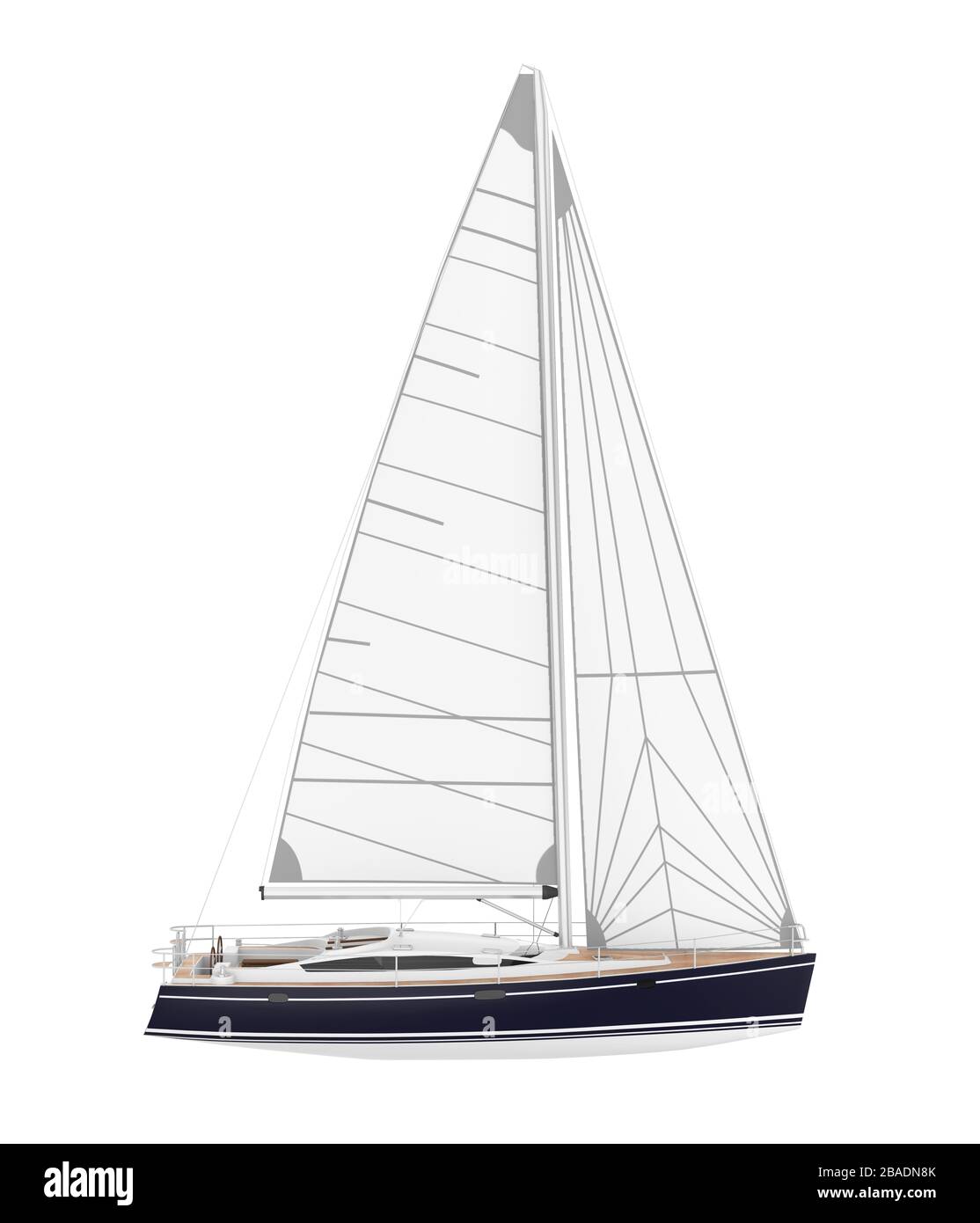 Bateau à voile isolé Banque D'Images