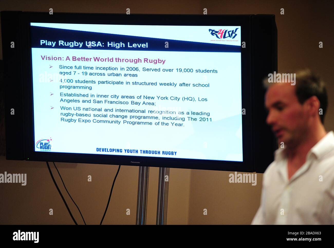 A Play Rugby USA slide lors d'un atelier le deuxième jour du Rugby Expo 2012 Banque D'Images