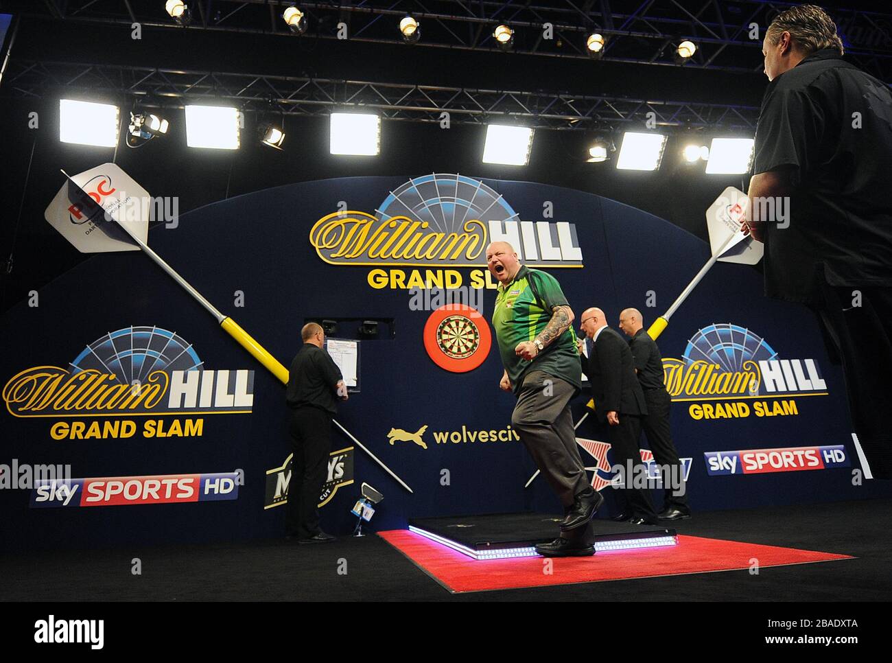 Andy Hamilton (au centre) contre John part (à droite) lors de leur match final du trimestre. Banque D'Images