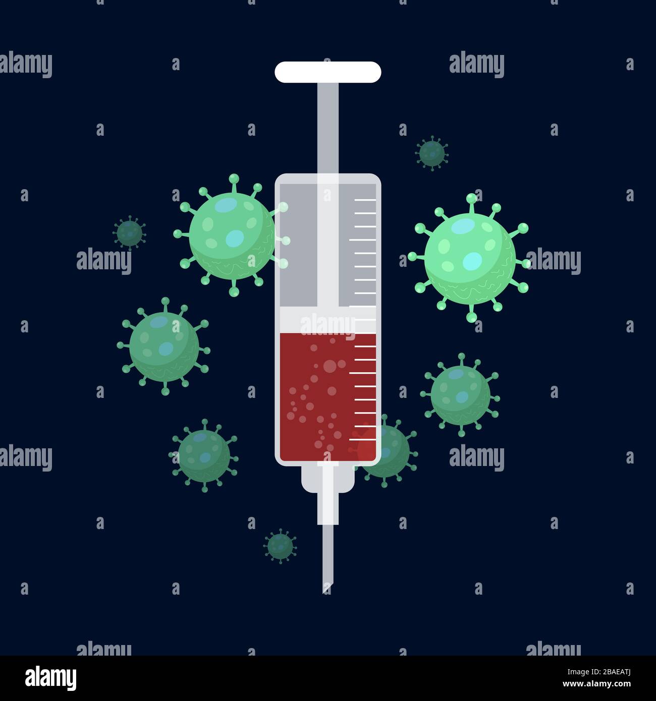 Vaccin pour arrêter et guérir le coronavirus Illustration de Vecteur