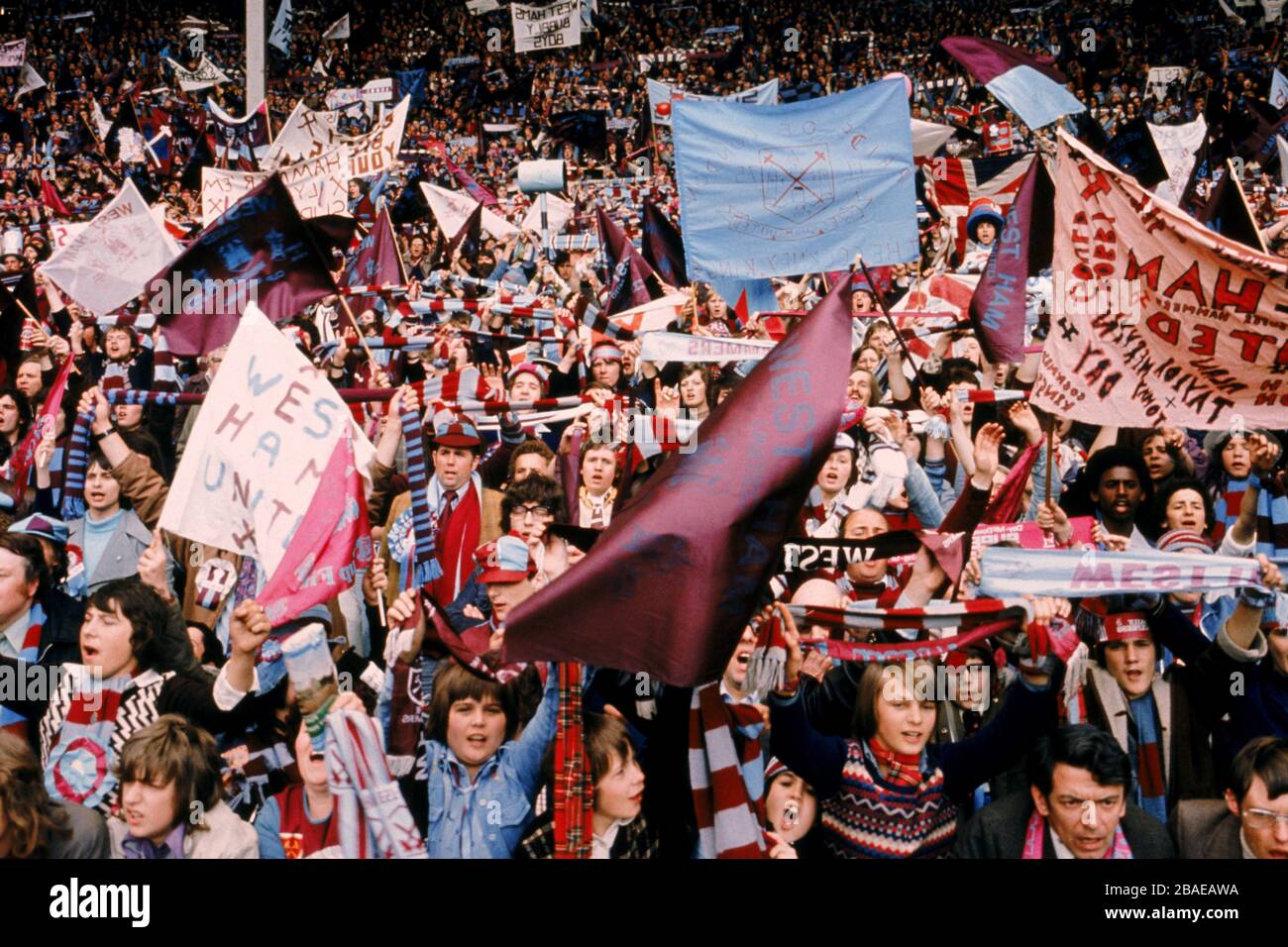 Fans de West Ham United Banque D'Images