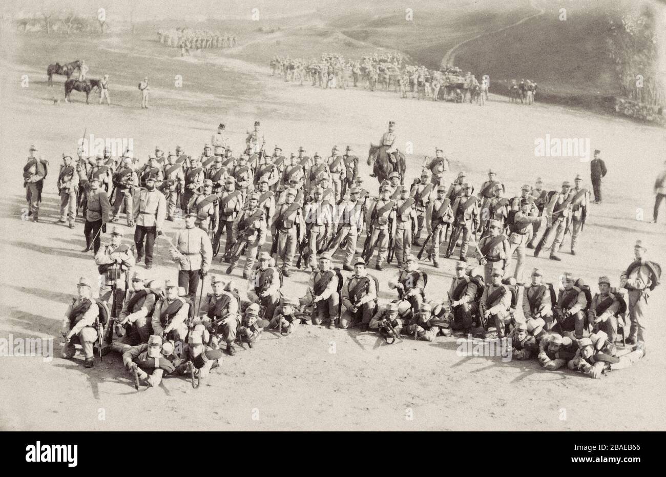 Armée austro-hongroise à la première Guerre mondiale. Unité d'infanterie autrichienne prête à se battre. Banque D'Images