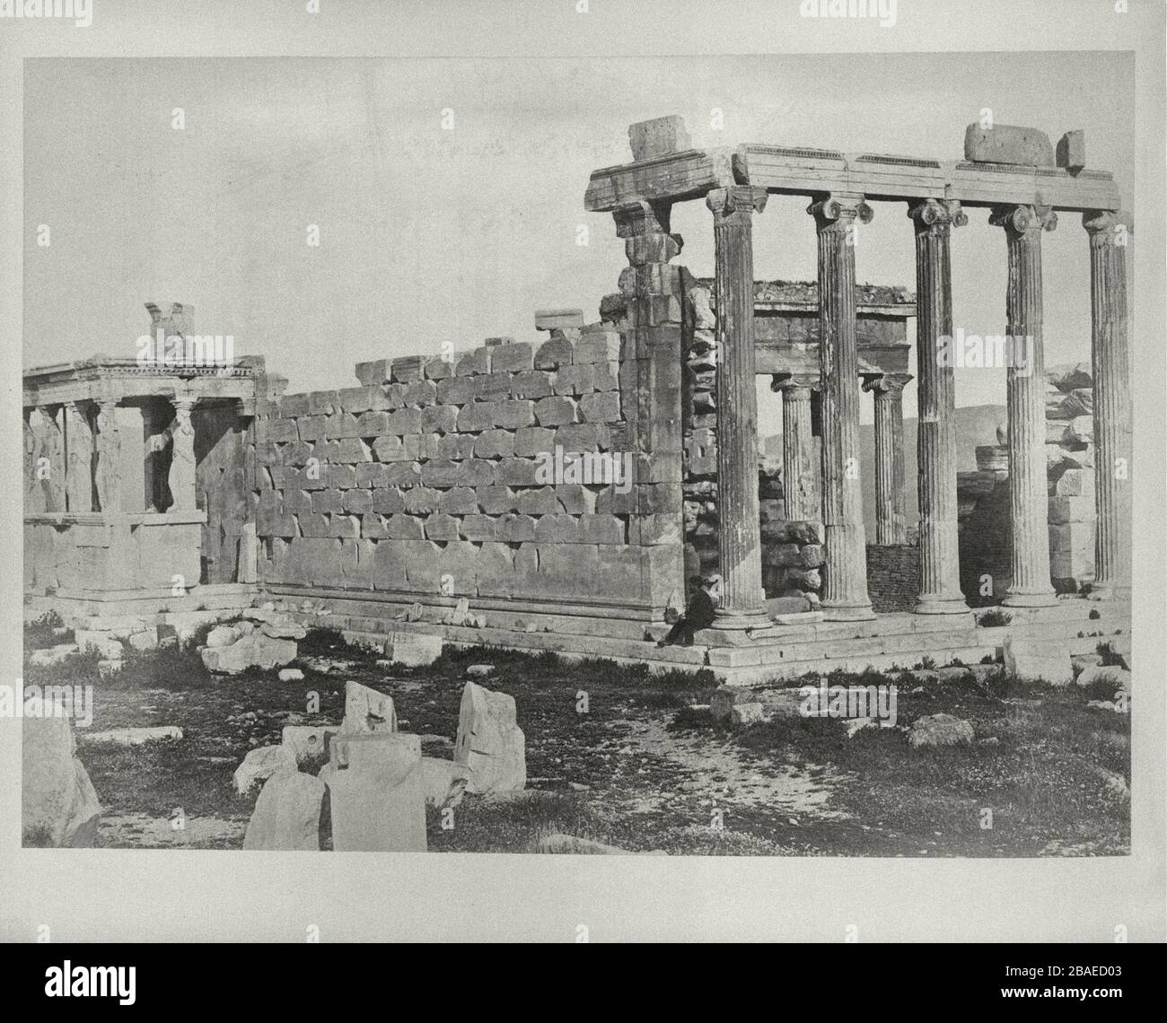 Image rétro de l'Erechteion de l'est. Athènes. xixe siècle Banque D'Images