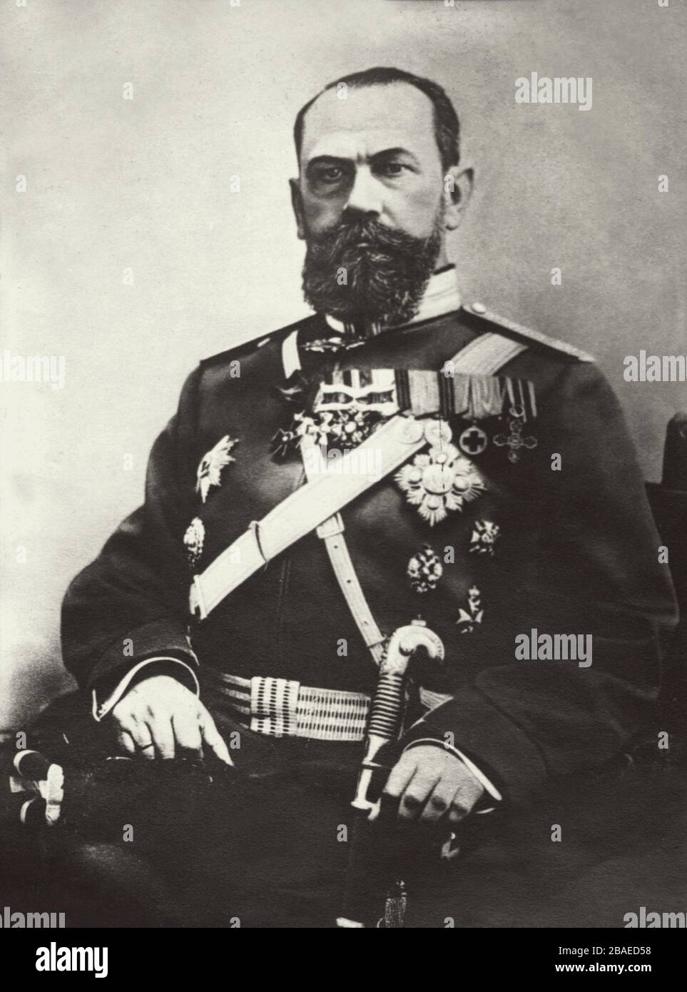 Aleksei Ermolaevich Evert (1857 – 1918) était un général russe impérial d'extraction orthodoxe allemande. Commandant militaire russe, général de l'infa Banque D'Images