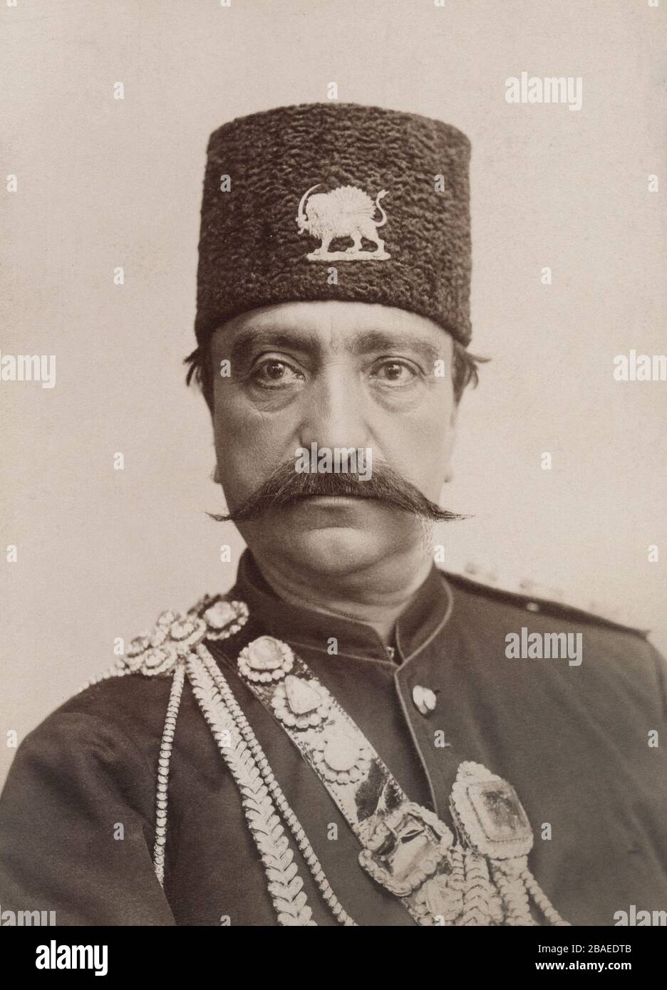 Shah of Persia Naser al-DIN Shah Qajar (1831 – 1896), également Nassereddin Shah Qajar, fut le roi de Perse du 5 septembre 1848 au 1er mai 1896 quand il Banque D'Images