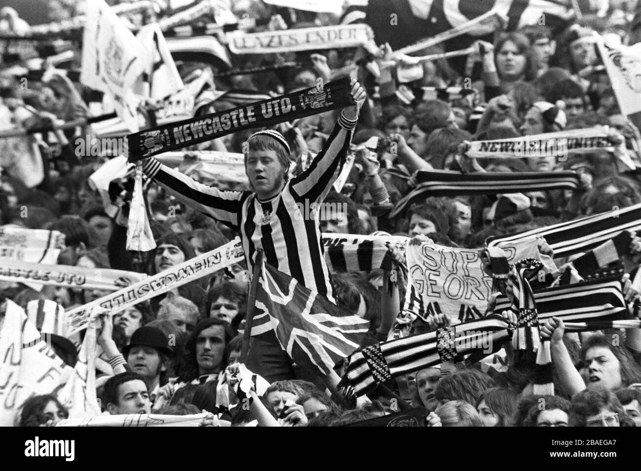 Fans de Newcastle United Banque D'Images
