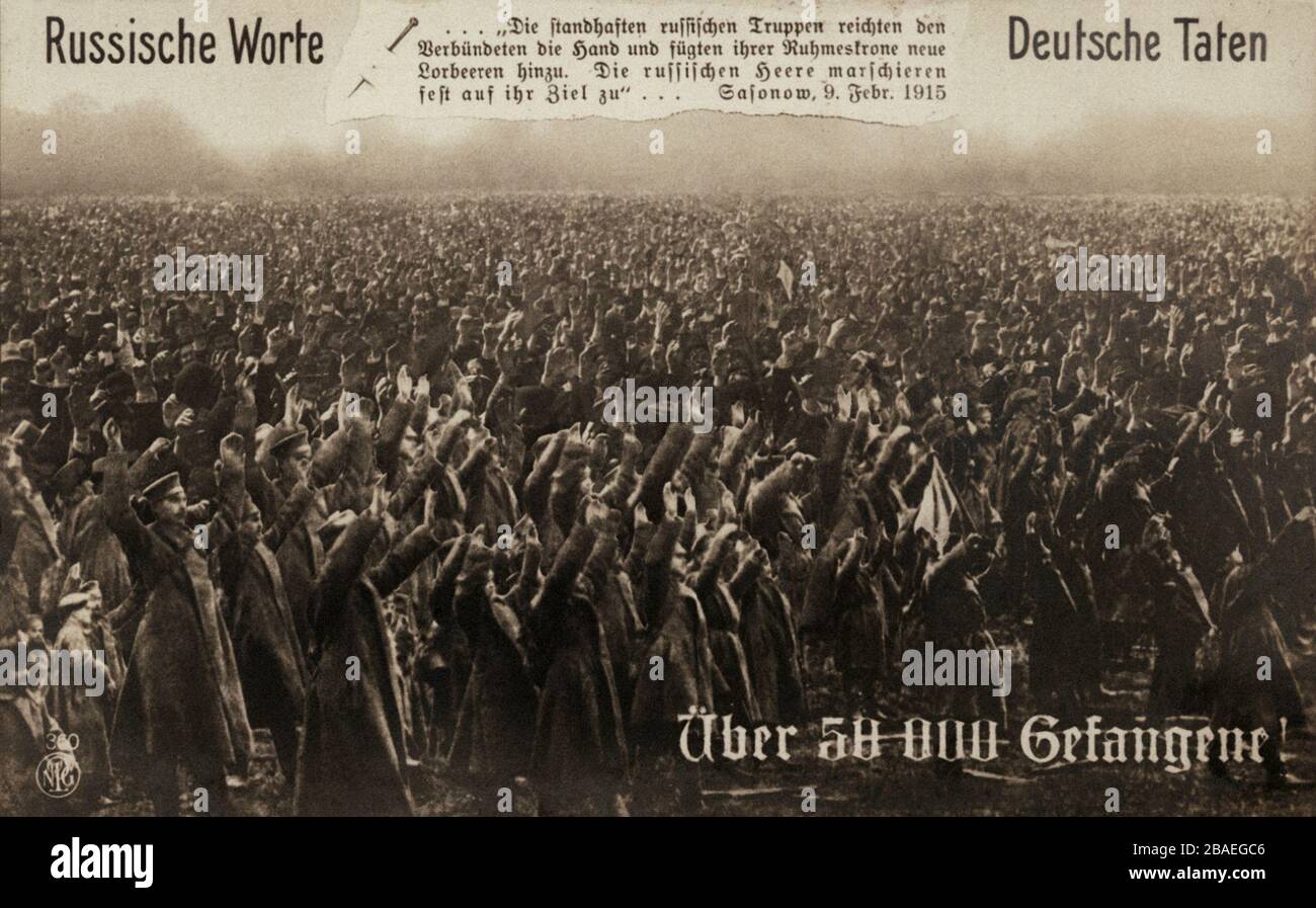 La première Guerre mondiale. Plus de 50 000 prisonniers de guerre russes. 15 février 1915 Banque D'Images