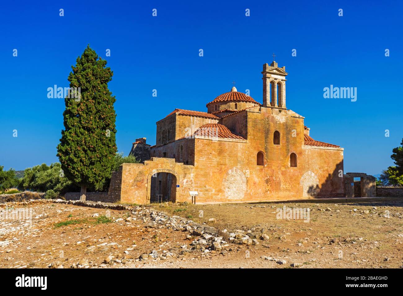 L'Église de Transfiguration du Sauveur, dans la forteresse de Pylos (Niokastro) Banque D'Images