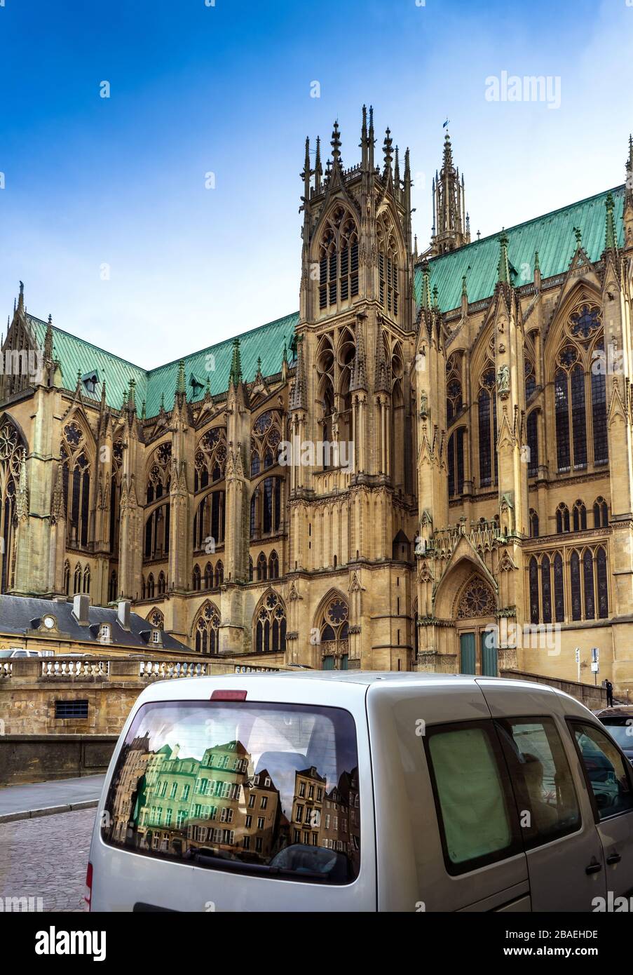 La cathédrale Saint-Étienne de Metz, France, (Cathédrale Saint-Étienne). Banque D'Images