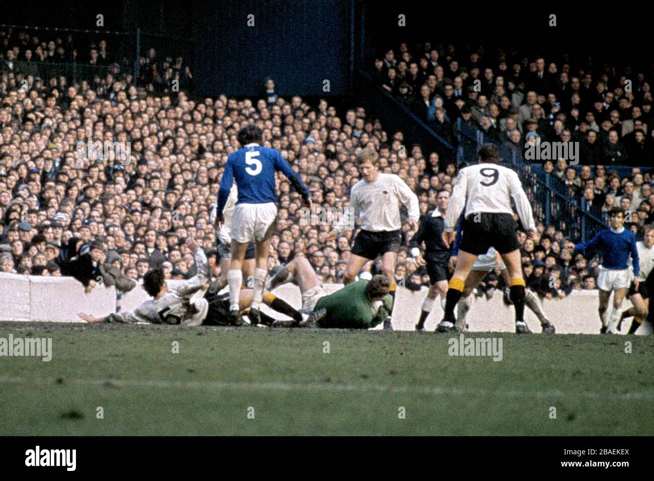 Action de goyalmouth du comté d'Everton contre Derby au parc Goodison. Banque D'Images