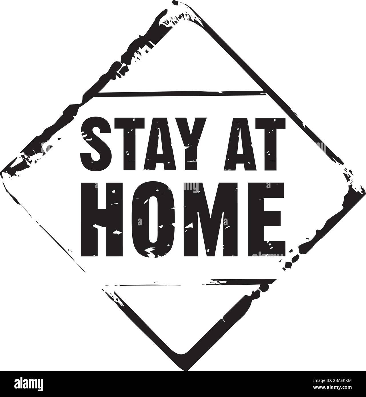 Le timbre noir et le texte RESTENT À LA MAISON. Illustration vectorielle. Illustration de Vecteur