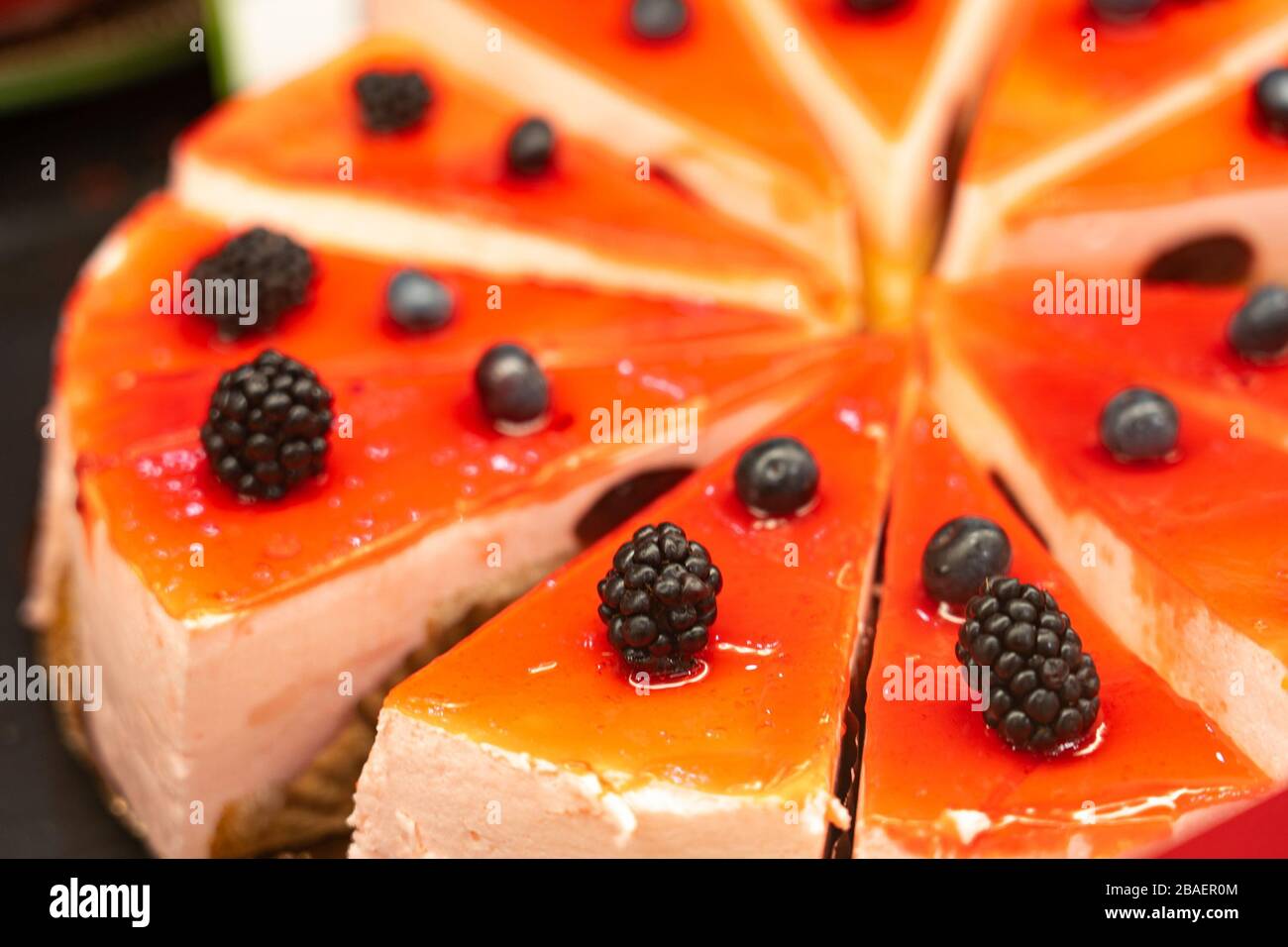 Cheesecake au citron et au miel, Ricotta Pie, gâteau grec au Melopita. Banque D'Images