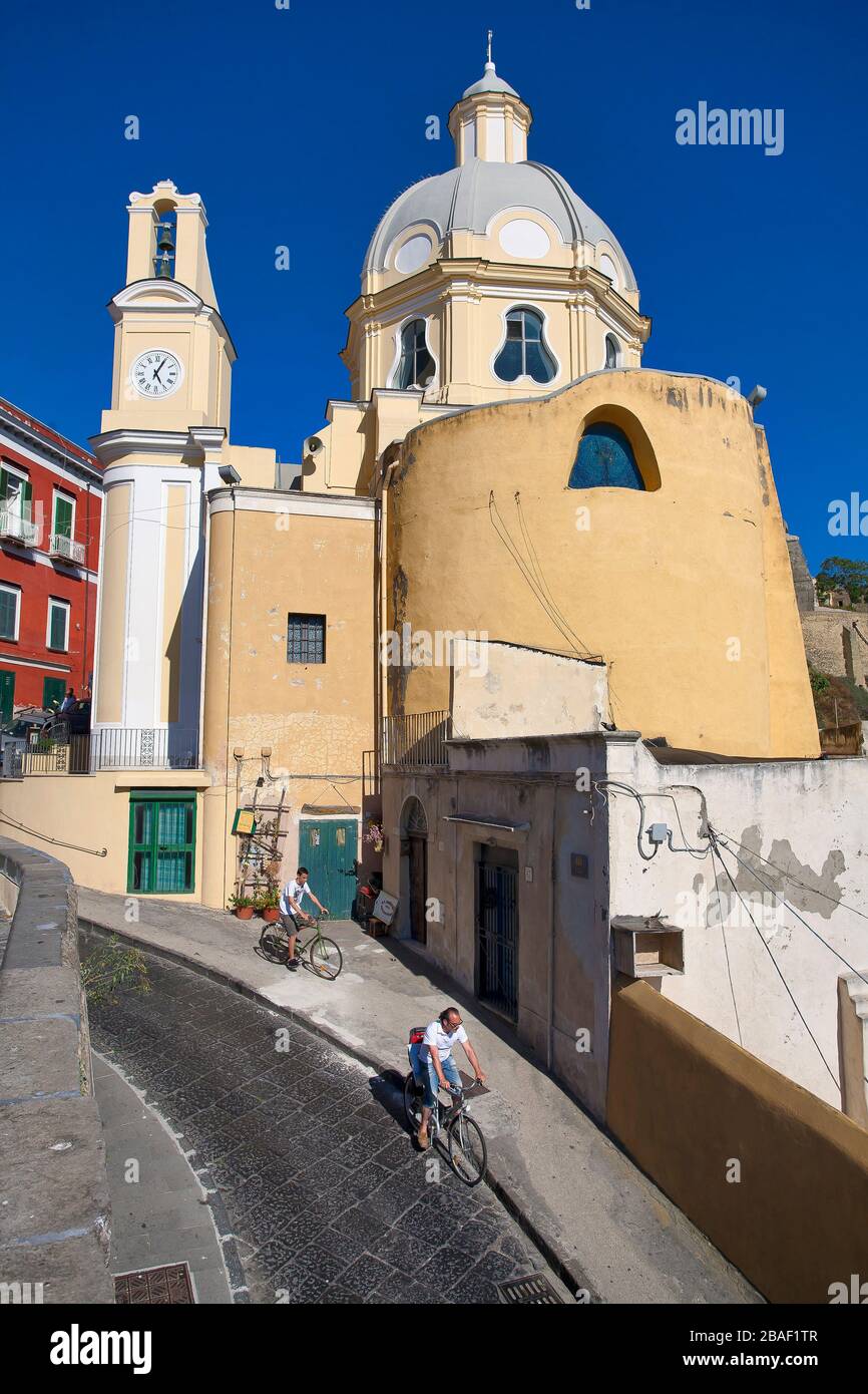 L'église Santa Maria delle Grazie, île de Procida, Campanie, Italie, Europe Banque D'Images