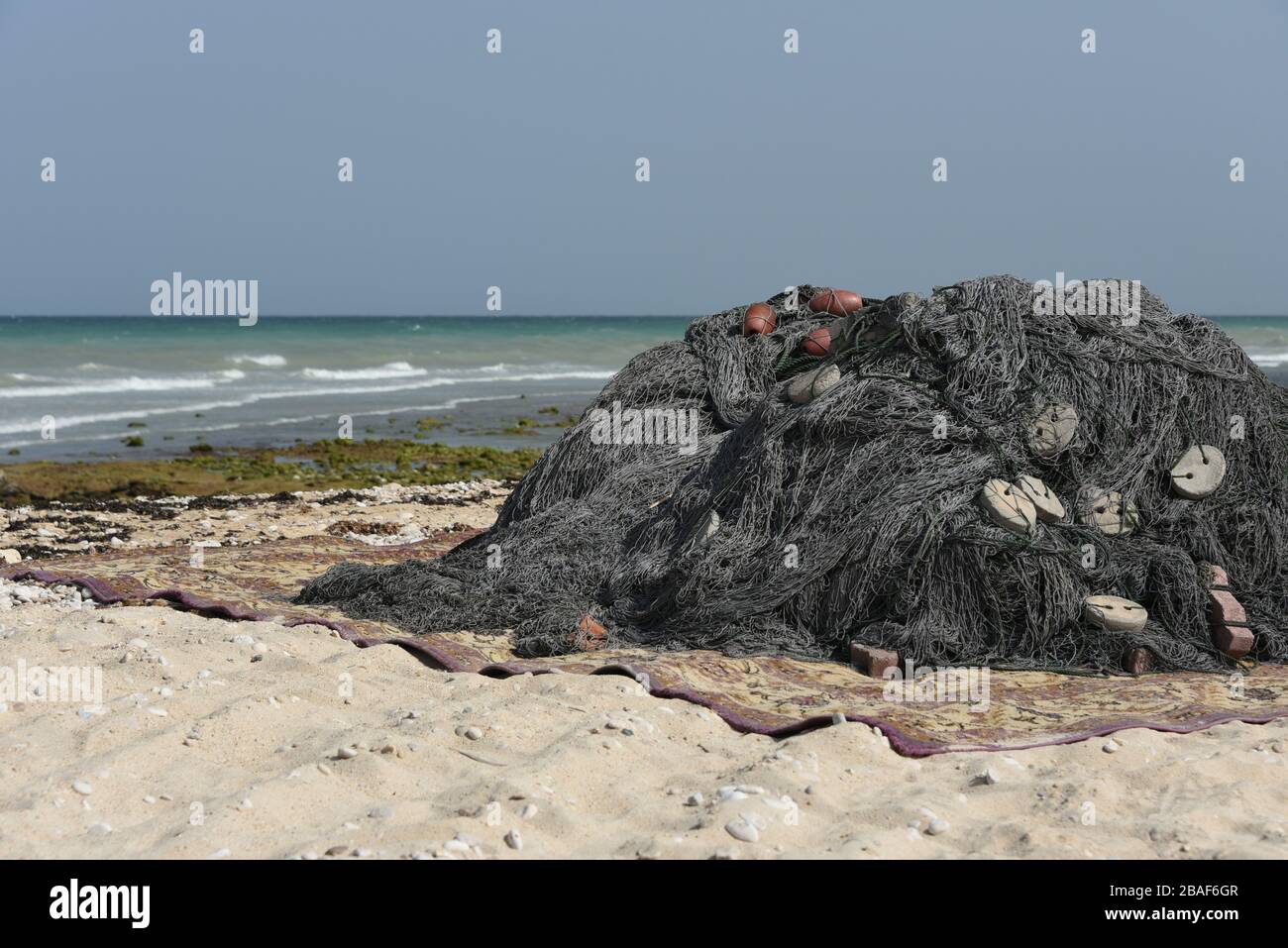 Équipement de pêche dans le golfe d'Oman Banque D'Images