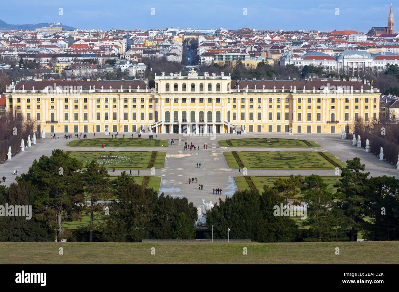 Vue sur le palais de Schönbrunn. Vienne, Autriche Banque D'Images