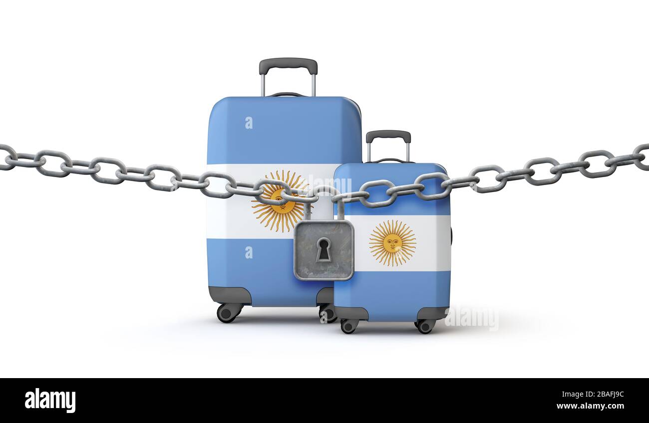 L'Argentine a verrouillé le concept de restrictions de voyage. Rendu tridimensionnel Banque D'Images