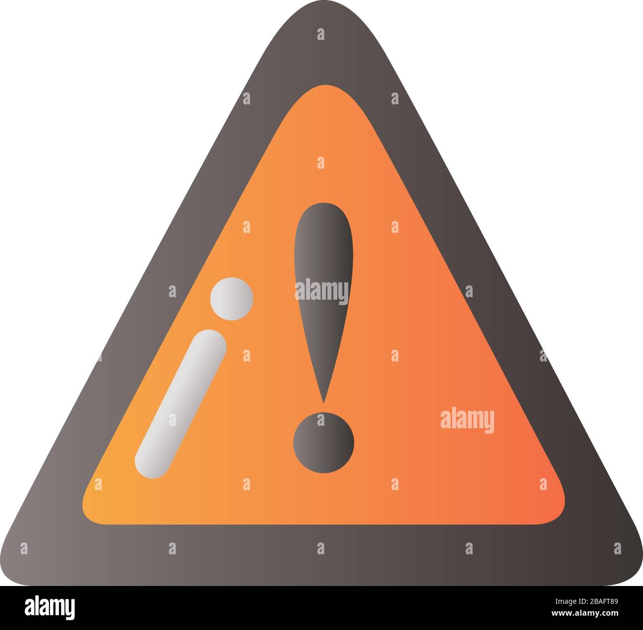 icône de style de dégradient de mise en garde du signal de circulation Illustration de Vecteur