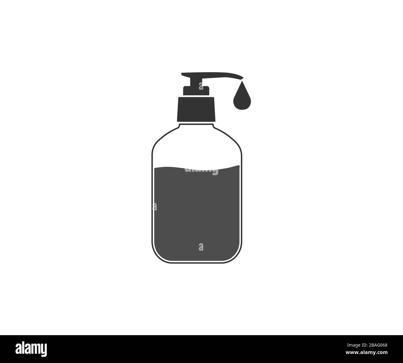 Icône antibactérienne du flacon de solution désinfectante. Illustration vectorielle, conception plate. Illustration de Vecteur