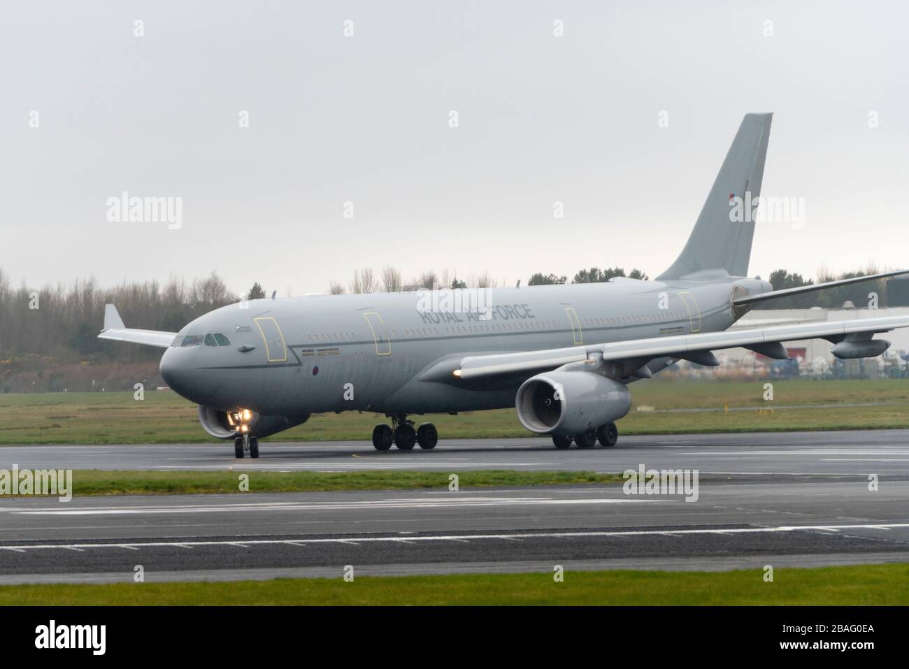 L'Airbus de l'armée de l'air royale militaire A330 à l'aéroport de Prestwick, Ayrshire, Écosse, Royaume-Uni Banque D'Images