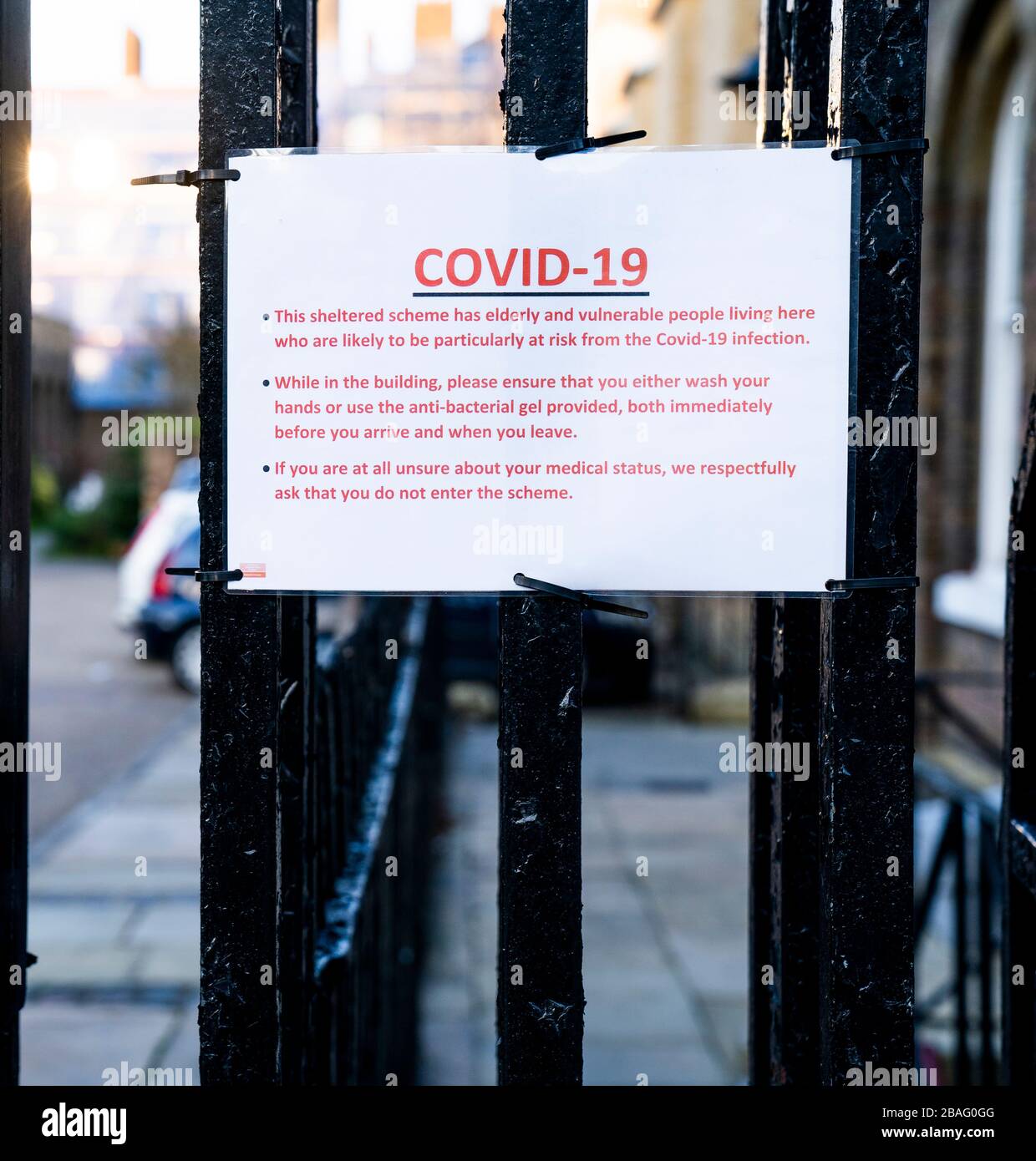 Le coronavirus provoque la fermeture des foyers de soins aux visiteurs de Greenwich, Londres, Royaume-Uni. Banque D'Images