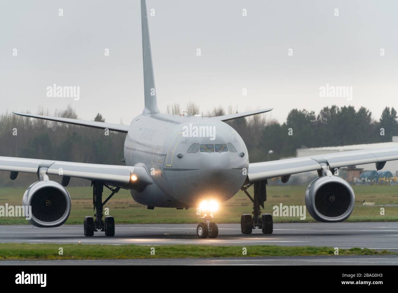 L'Airbus de l'armée de l'air royale militaire A330 à l'aéroport de Prestwick, Ayrshire, Écosse, Royaume-Uni Banque D'Images