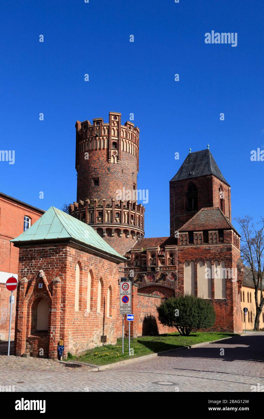 City gate Neustädter Tor, Tangermuende, Tangermünde, Altmark, Saxe-Anhalt, Allemagne, Europe Banque D'Images