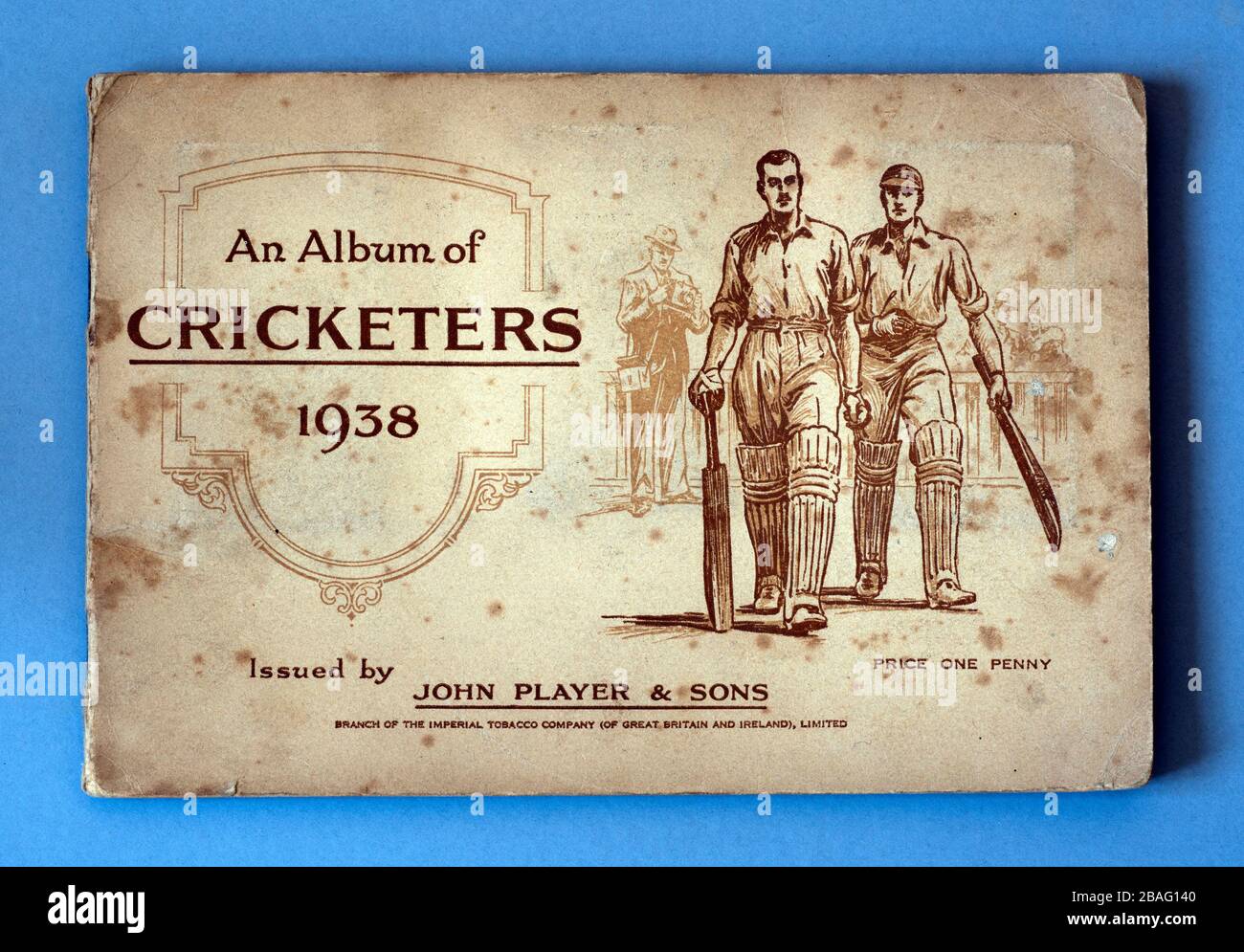 John Player carte de cigarette album couverture, Cricketers 1938 Banque D'Images