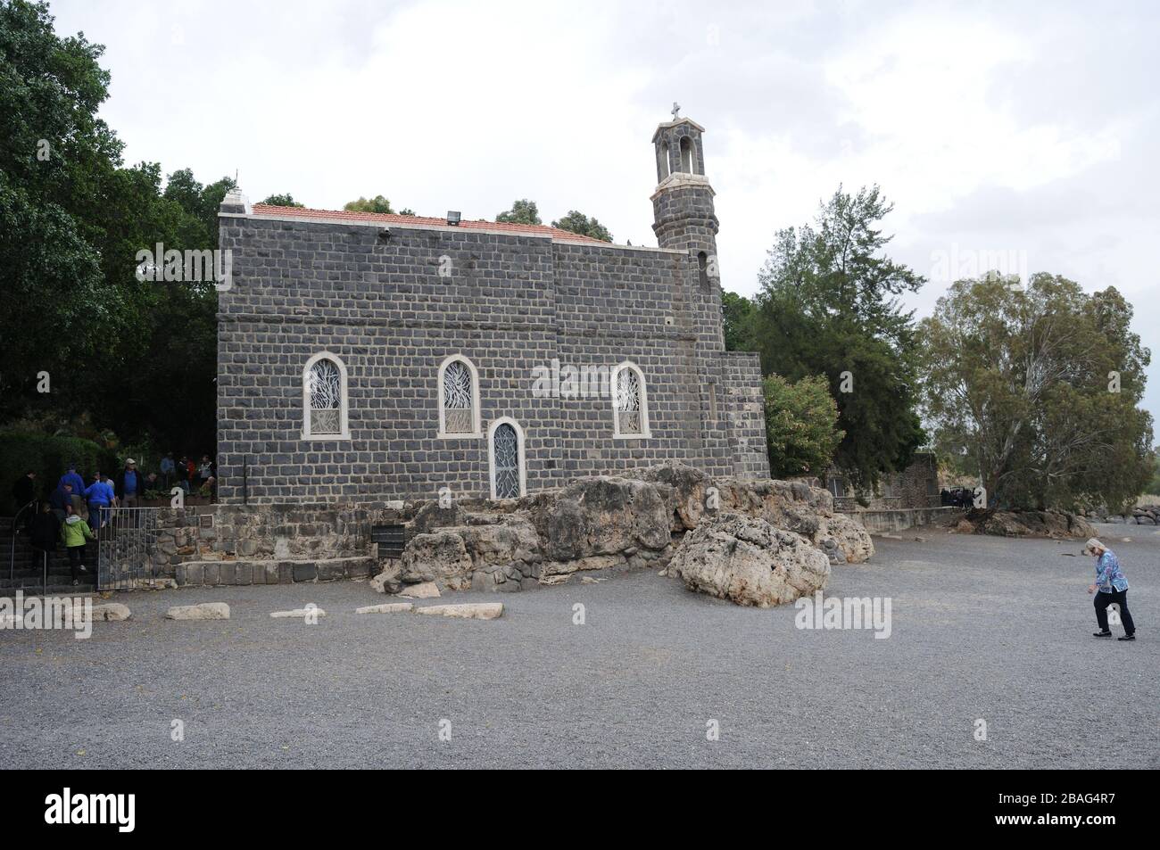 Tabgha – Église de primauté de saint Peter Mensa Christi, Israël Banque D'Images