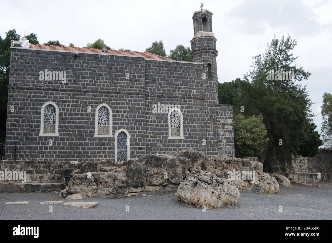 Tabgha – Église de primauté de saint Peter Mensa Christi, Israël Banque D'Images