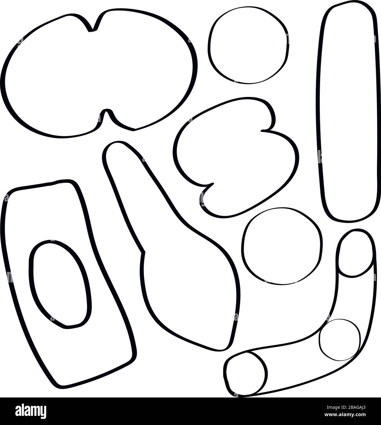 Ensemble simple de vecteurs associés aux bactéries pour votre conception. Illustration de Vecteur