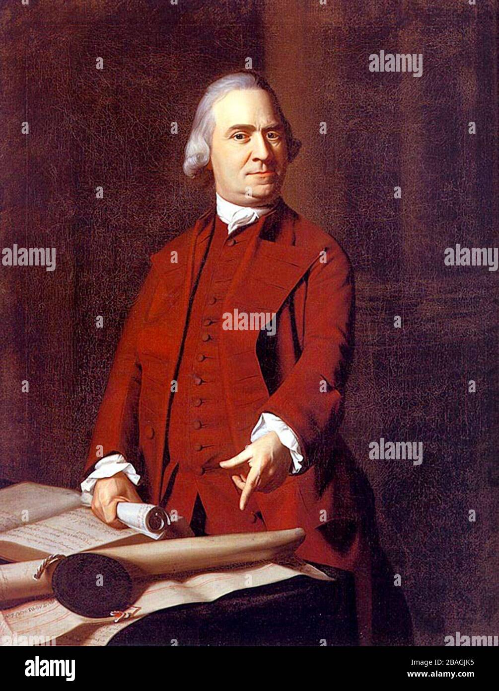 Samuel Adams (1722 – 1803) homme d'État américain, philosophe politique et l'un des pères fondateurs des États-Unis. Banque D'Images