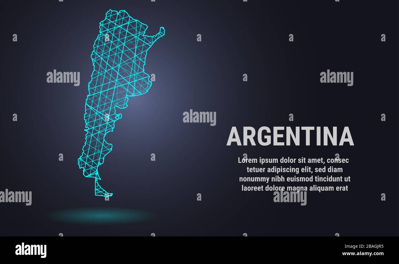Vecteur carte poly basse de l'Argentine Illustration de Vecteur