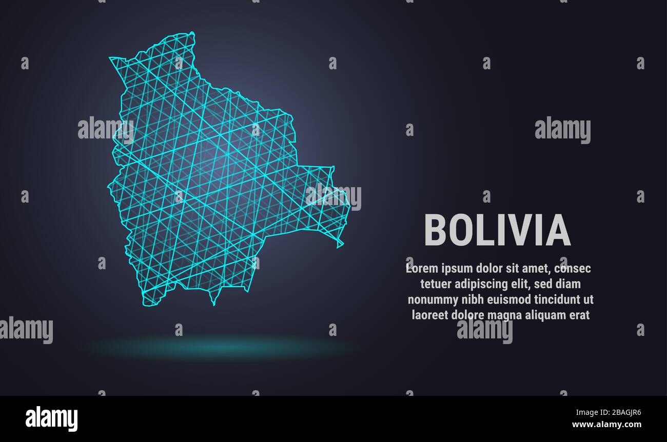 Vecteur carte poly basse de Bolivie Illustration de Vecteur