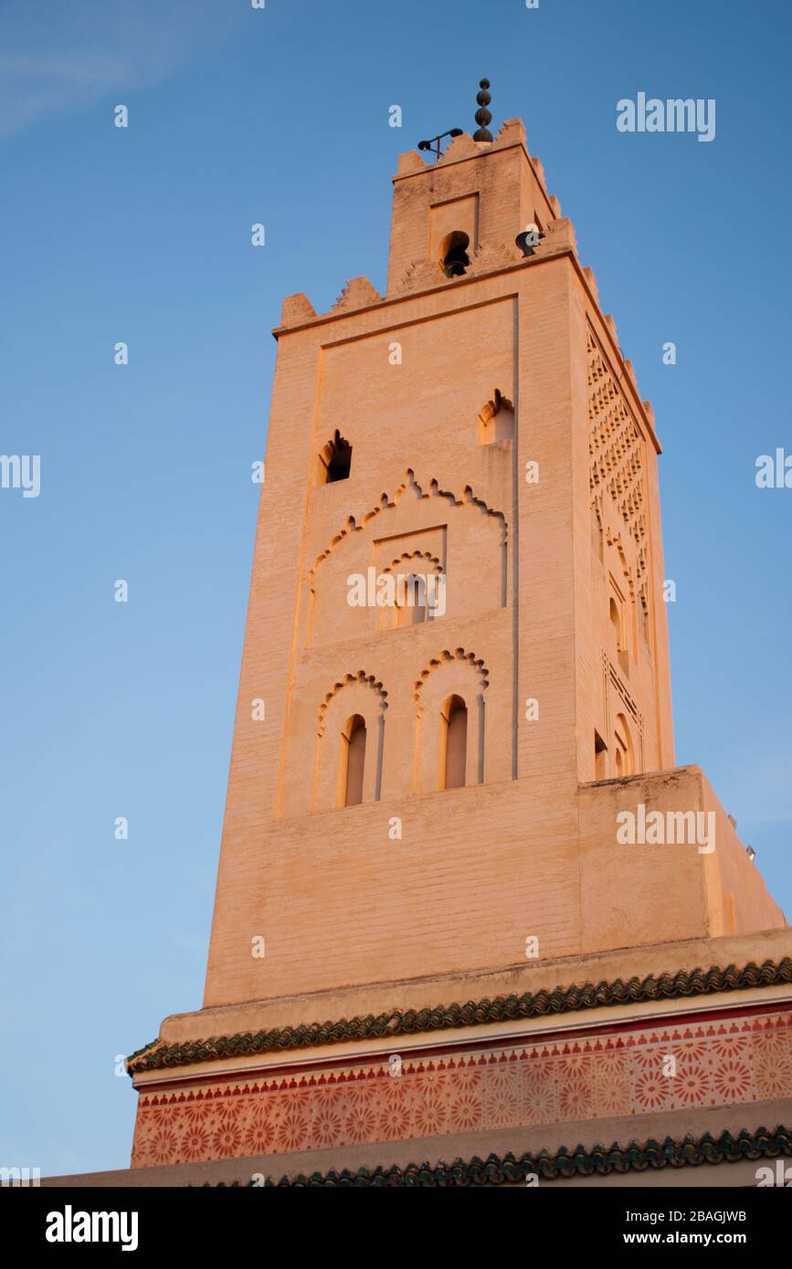 La mosquée Ben Salah est une mosquée Marinide du XIVe siècle dans la médina historique de Marrakech, au Maroc. Banque D'Images