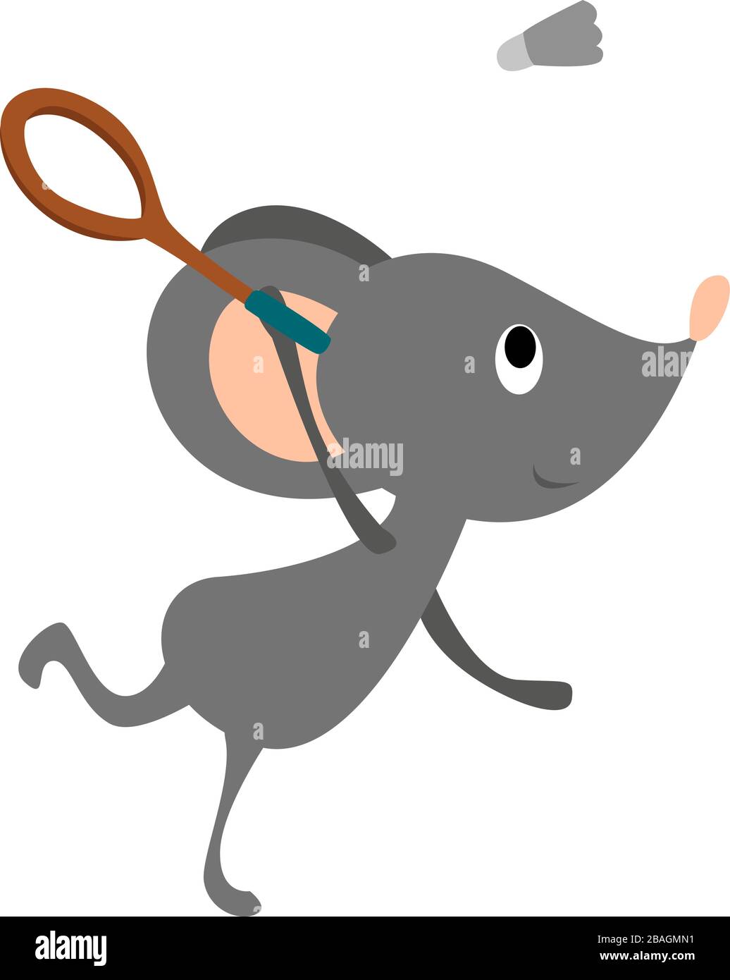 Souris jouant badminton, illustration, vecteur sur fond blanc Illustration de Vecteur