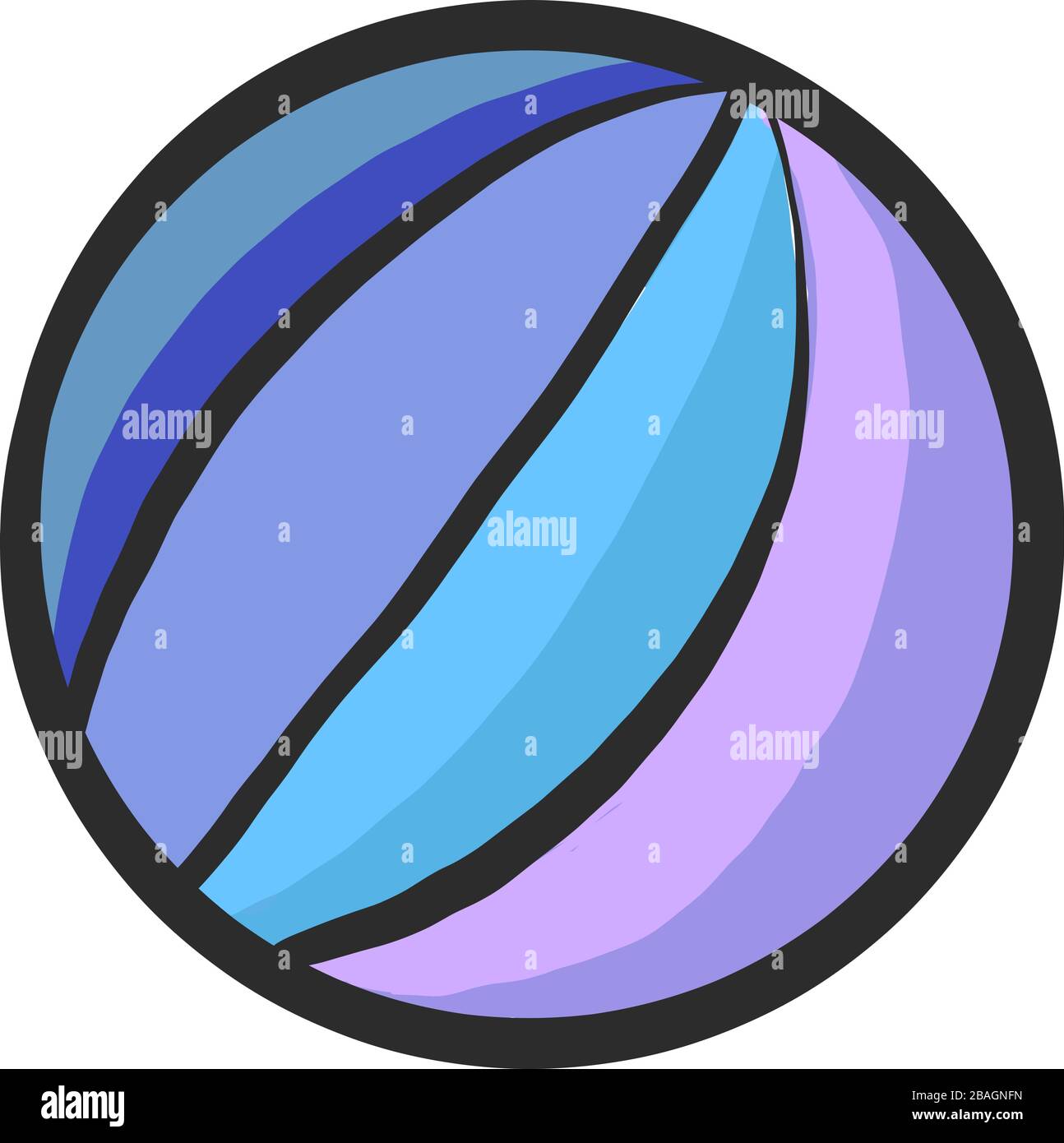 Boule de plage bleue, illustration, vecteur sur fond blanc Illustration de Vecteur
