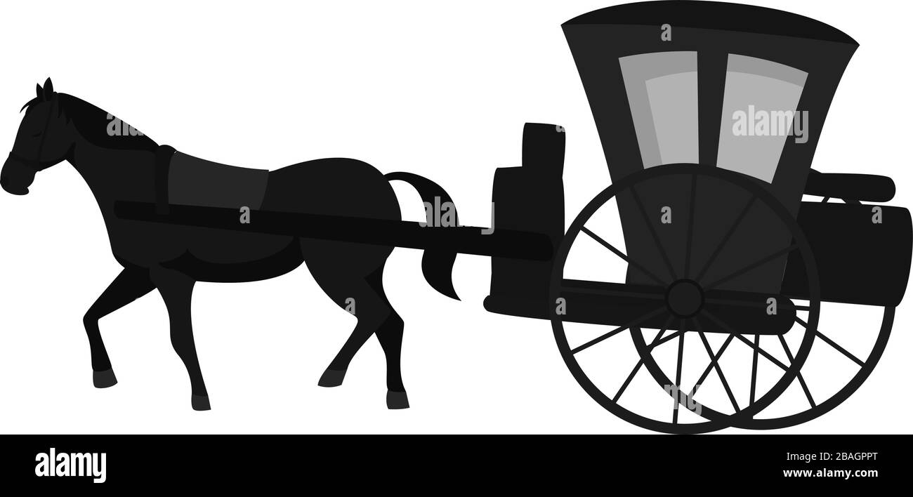 Chariot avec cheval, illustration, vecteur sur fond blanc Illustration de Vecteur
