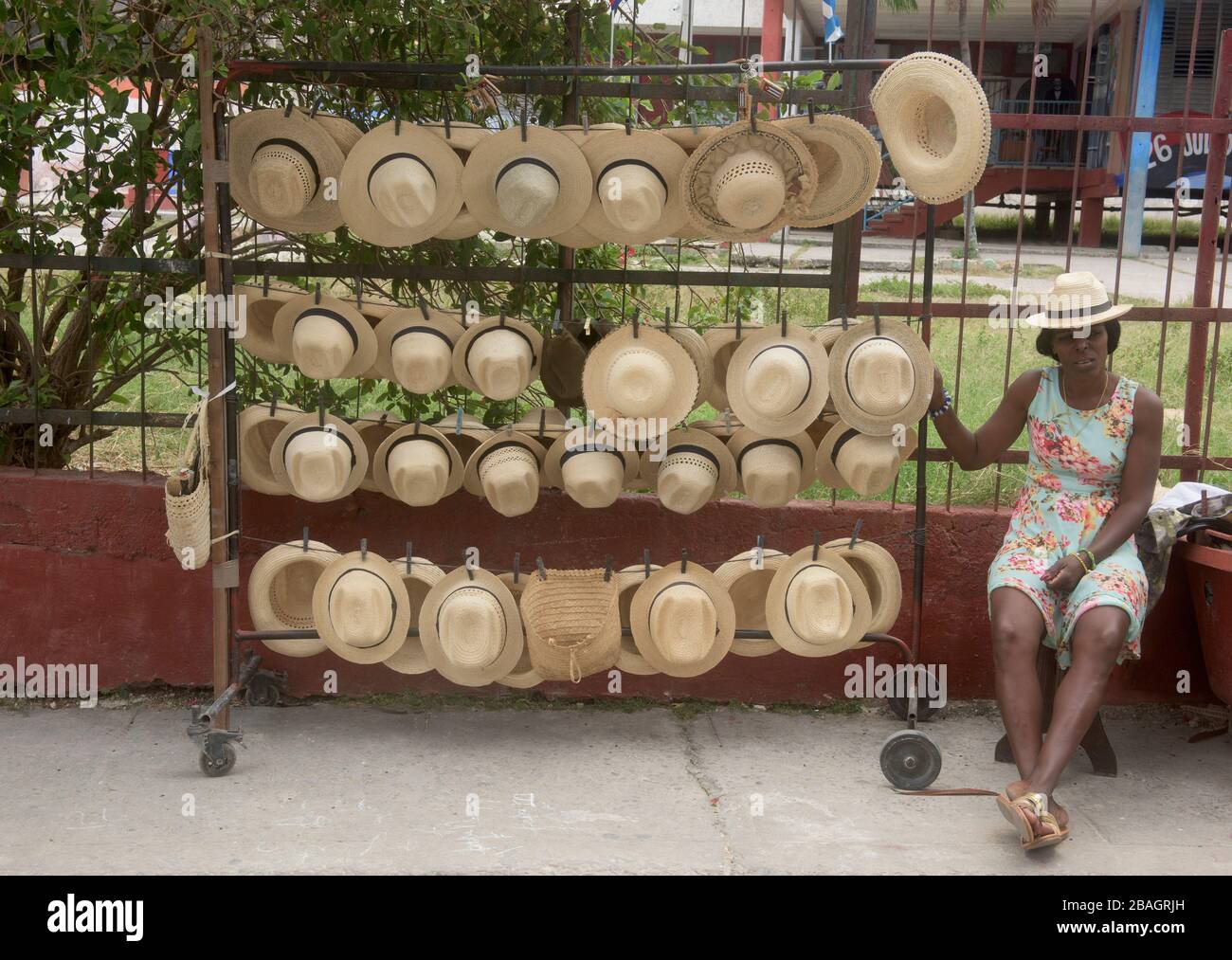 Fournisseur de Hat à Calleton Hamel, la Havane, Cuba Banque D'Images