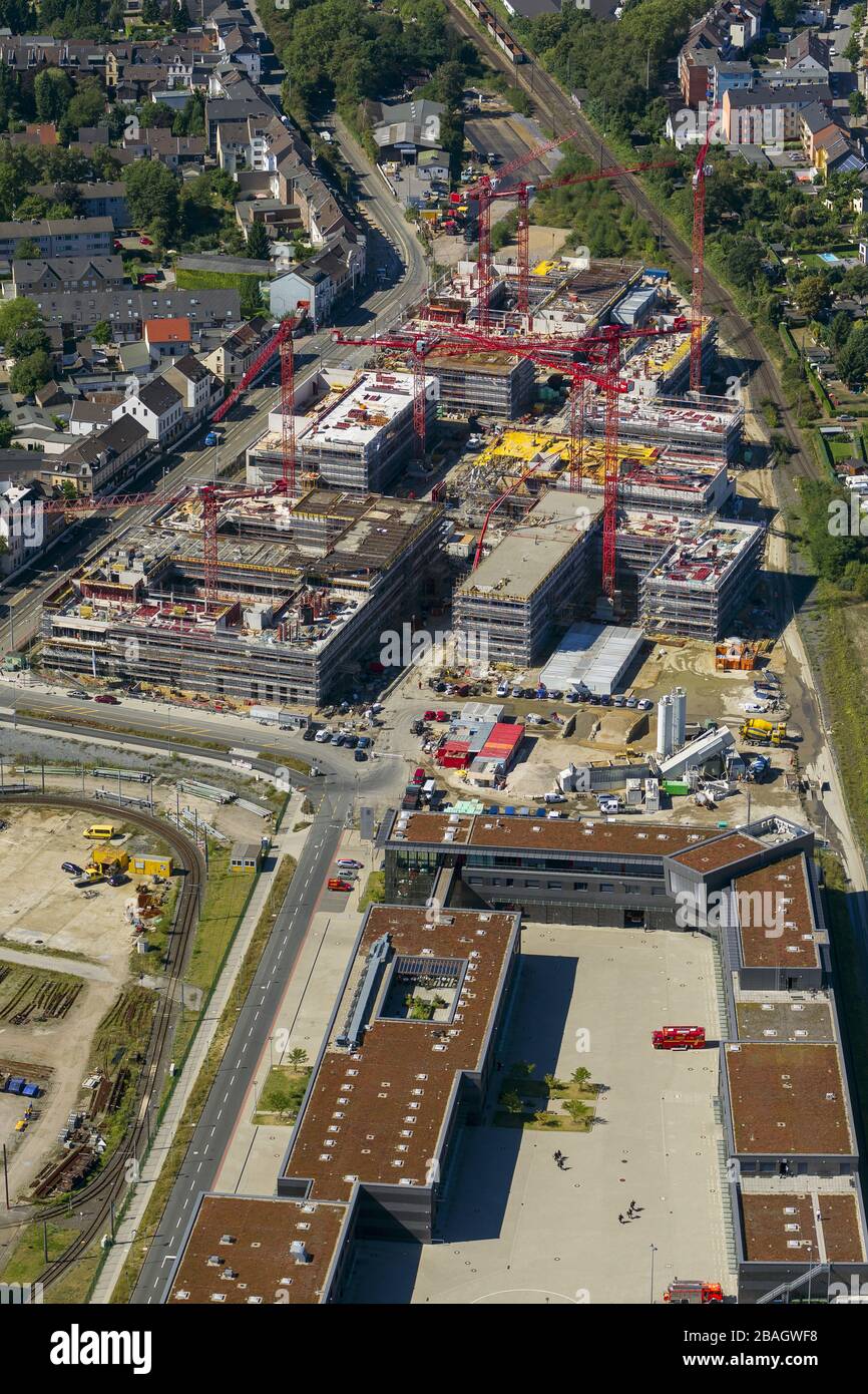 Site de construction du nouveau bâtiment de l'Université de Duisburg, Hochschule Ruhr West, à Muelheim an der Ruhr, 05.09.2013, vue aérienne, Allemagne, Rhénanie-du-Nord-Westphalie, Ruhr Area, Muelheim/Ruhr Banque D'Images
