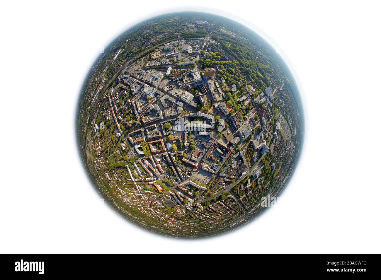 Centre-ville de Gelsenkirchen, 29.09.2011, vue aérienne, Allemagne, Rhénanie-du-Nord-Westphalie, région de la Ruhr, Gelsenkirchen Banque D'Images